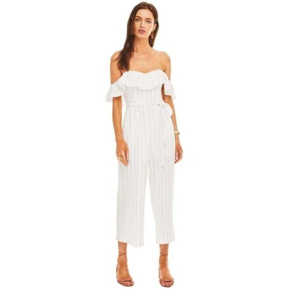 ASTR THE LABEL White Stripe Keeley Jumpsuit